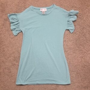 Cotton Emporium Ruffle Sleeve Dress - Soft green